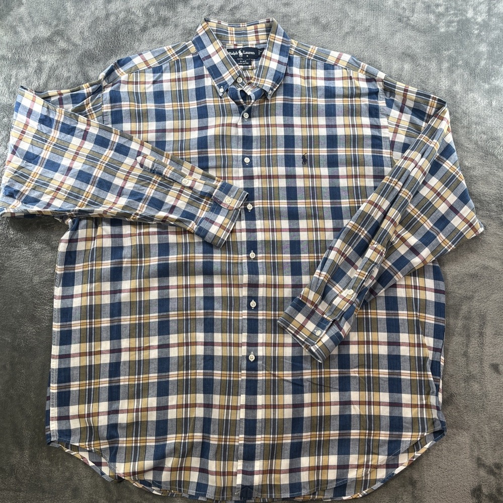 VTG 90s Ralph Lauren Blake Button Down Shirt Men's Size XL Multi Color Plaid
